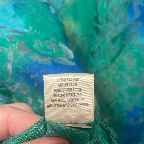 Y2K burnout sheer button down colorful 3/4 sleeve medium - Picture 7 of 7